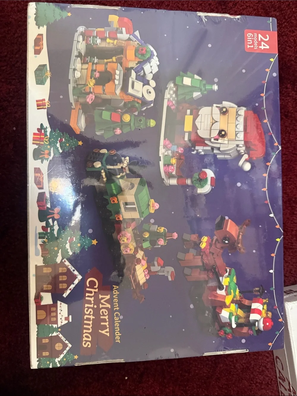 Festive Advent Building Set - Red & Green Holiday Train and Mini Scenes